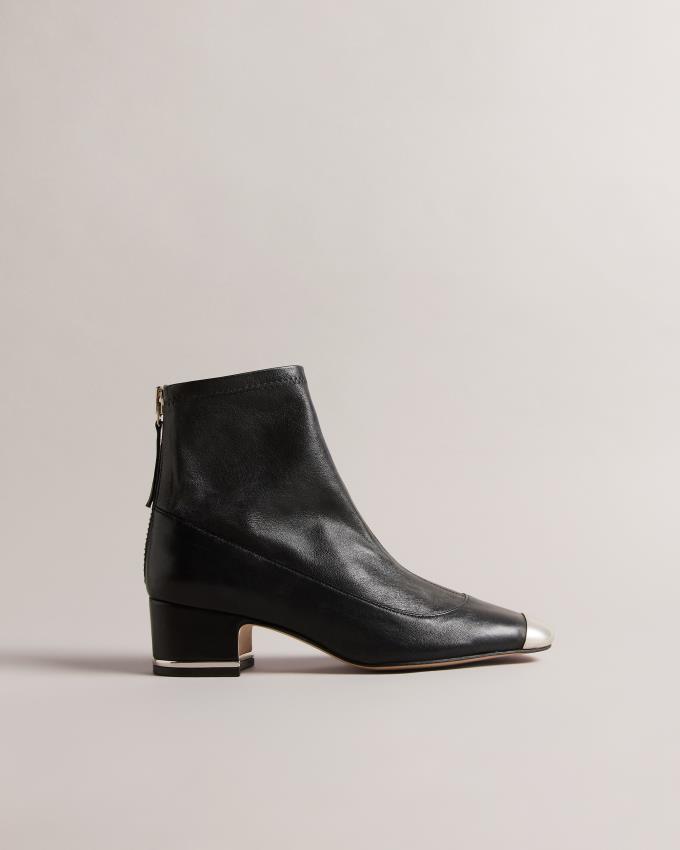 Bottines Ted Baker Stretch Leather Noir Femme | MBK-49135779